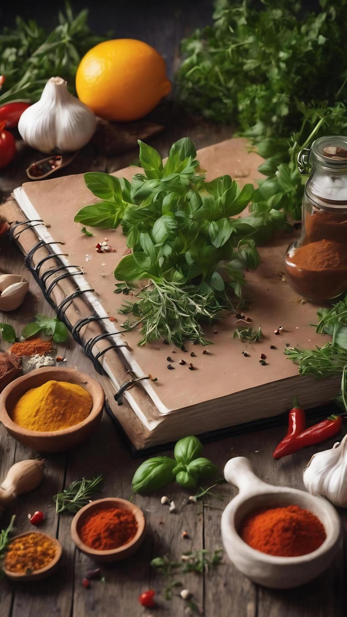 Dettaglio ingredienti freschi e spezie